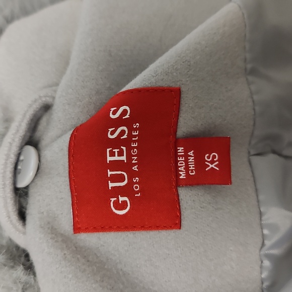 Size XS Guess winter pea coat with detachable faux fur collar worn 2-3 times - Picture 15 of 17